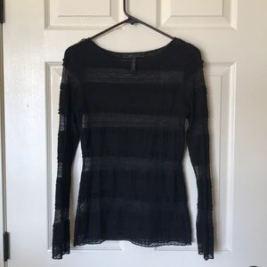 BCBG MAXAZRIA long sleeve  black lace top.